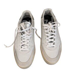 P448 White Sneakers w/ Silver Metallic Tongue | Women’s 10 | New